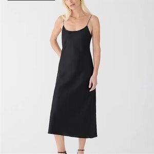 J. Crew NWT Gwyneth Slip Dress in Luster Charmeuse Black 4